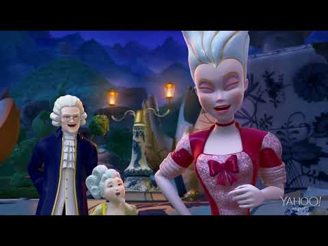 Trailer collage: Emerald City siege intercut with Dorothy and friends racing across Oz