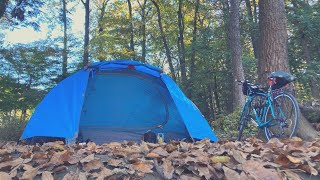 【vlog】秋の嵐山渓谷月川荘へ。焚き火と食を愉しむソロキャンプ。【自転車キャンプ】