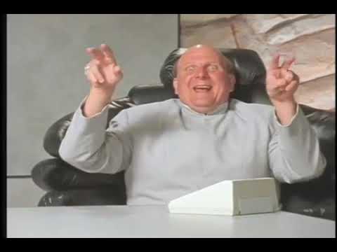Bill Gates as Austin Powers with Steve Ballmer as Dr Evil