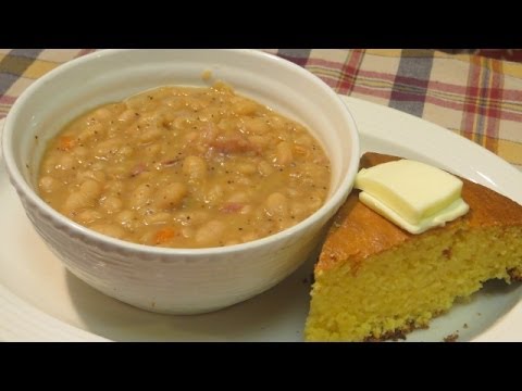 Homemade Bean Soup - Northern Beans with Ham Hocks - Bean Soup Recipe