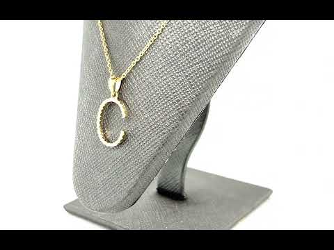 9ct Yellow Gold Diamond Set Letter C Pendant - 05190640 | Johnsons Jewellers