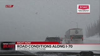 Road conditions along I-70  in the High Country