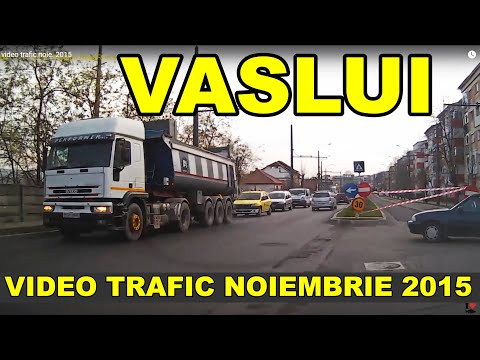 Orasul VASLUI traseu Cartier - Centru - Crucea Garii - Traian video noie 2015