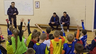 Ched Evans and Tommy Lee visit St Mary&#39;s Soccer School