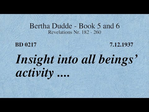 BD 0217 - INSIGHT INTO ALL BEINGS' ACTIVITY ....