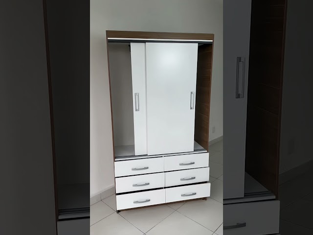 Guarda-Roupa Solteiro Ushuaia 2 Portas 6 Gavetas Cinamomo - Panorama Móveis