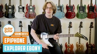 Video thumbnail for Epiphone Explorer Ebony | NAMM 2020 | SOUNDBITES by GUITARGUITAR