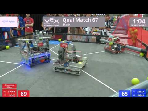 VEX Worlds 2016 - VRC High School - Math - Qual 67 (5776B 1104Z) 246 vs 196 (2382A 5454P)