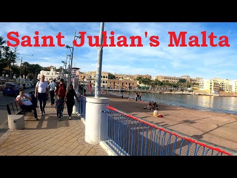 Exploring the stunning Saint Julian's Malta: A 4k walking tour 🇲🇹