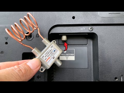 Stecken Sie die beiden KUPFERDRAHT-Enden hinter den Fernseher und schauen Sie sich alle Kanäle der