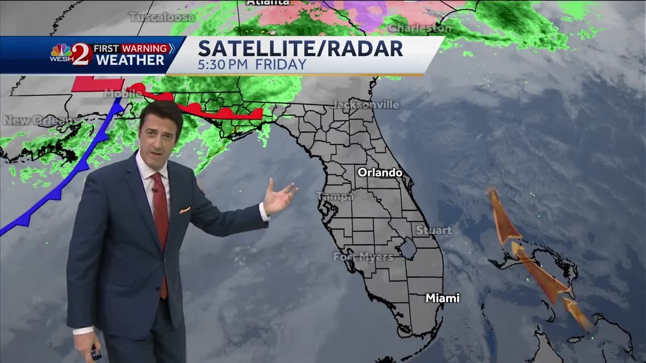 A little rain moves in overnight followed by cooler weekend temperatures.