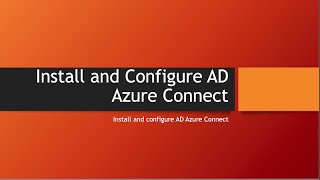 Install Azure AD Connect
