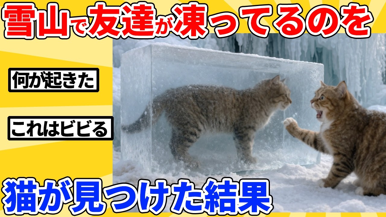 【2ch動物スレ】友達が生きたまま凍ってるのを見つけた猫の反応