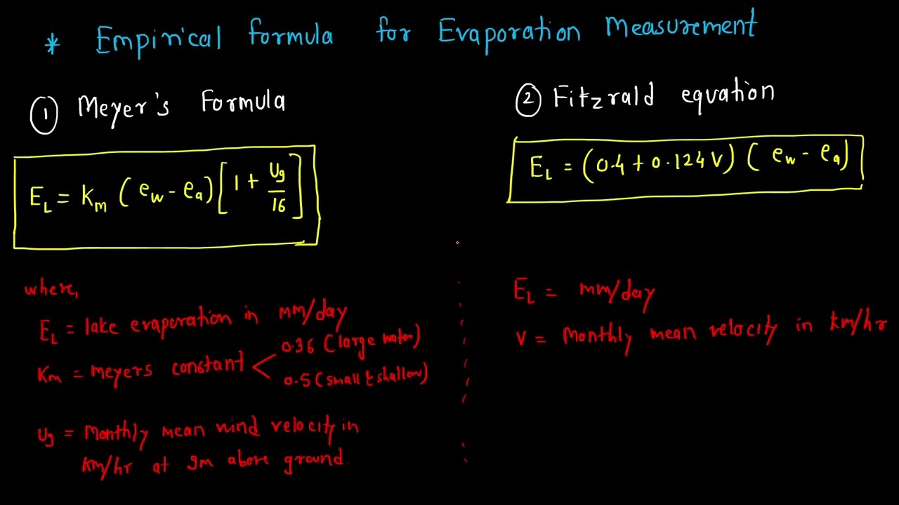 22.  Empirical formula for Evaporation measurement || Water Resources Engineering