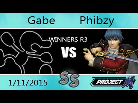 SGT 01/11 - Gabe (GnW) Vs. Phibzy (Marth) Project M Winners Round 3