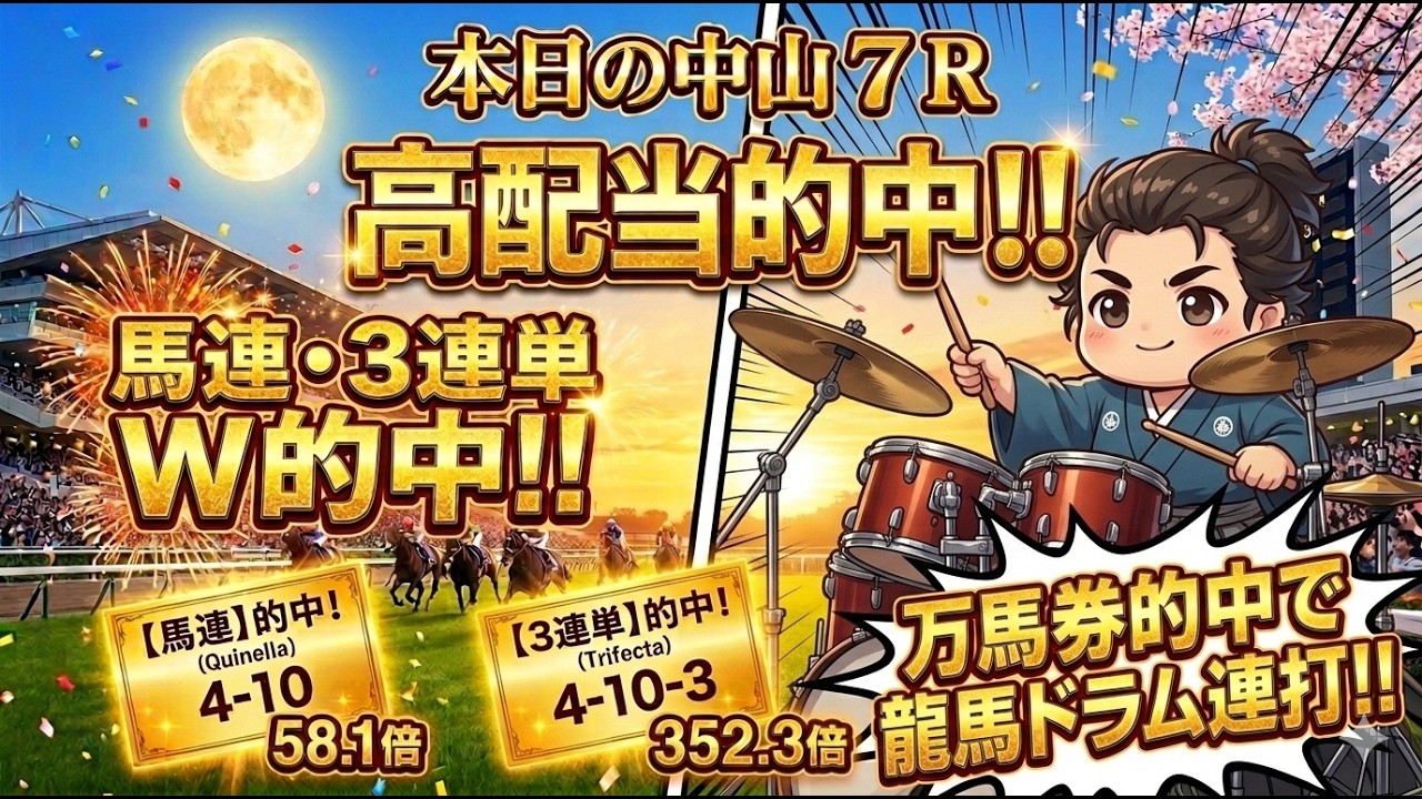 【Vlog】RYOMAの休日～連日万馬券とドラム演奏～