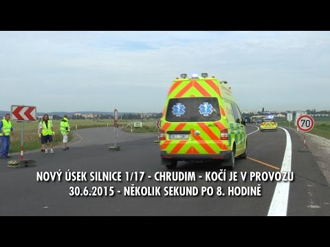 Nový úsek silnice 1/17 Chrudim - Kočí byl uveden do provozu - 30.6.2015