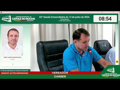 Sessão Extraordinária – Câmara Municipal de Catolé do Rocha - 12/06/2026