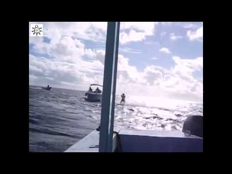 Kite Surfer Crashes Boat