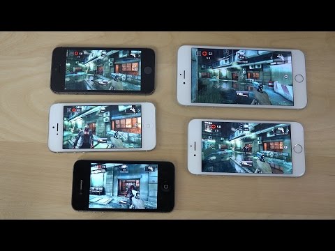 iPhone 6 Plus vs. iPhone 6 vs. iPhone 5S vs. iPhone 5 vs. iPhone 4S iOS 8.2 Beta 4 Dead Trigger 2
