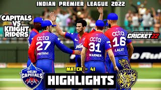 Delhi Capitals Vs Kolkata Knight Riders | Match - 41 Highlights | IPL 2022 | Cricket22 Gameplay