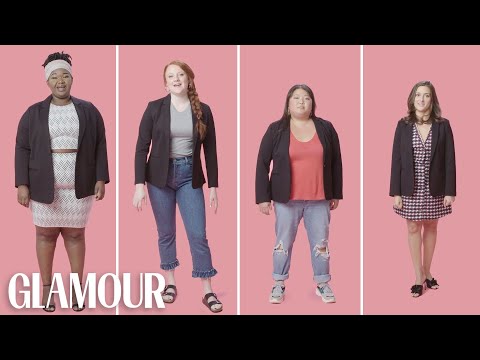 女裝0到28號試穿同款外套｜魅力無限。 (Women Sizes 0 Through 28 Try On the Same Blazer | Glamour)