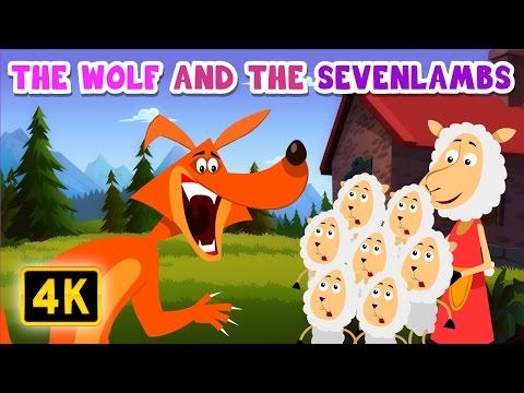 A Wolf 🐺 and the Seven 🐑 Lambs - English Story