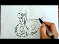 Learn To Draw And Color A Giant Snake For Children