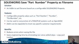 SOLIDWORKS Set Filename Based on “Part Number” Property AddIn