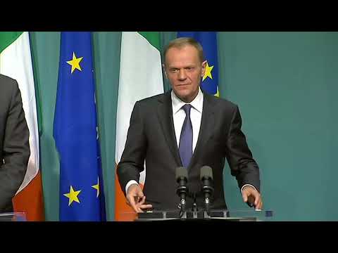 EU's Tusk statement on Ireland border & Brexit