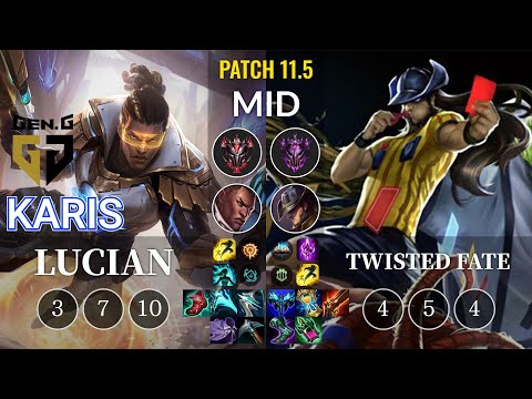GEN Karis Lucian vs Twisted Fate Mid - KR Patch 11.5