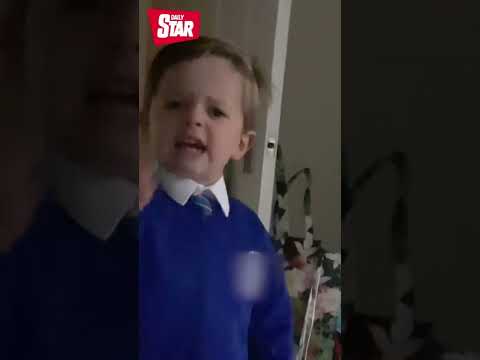 Little boy says he will uppercut Santa 🎅🏼 #shorts