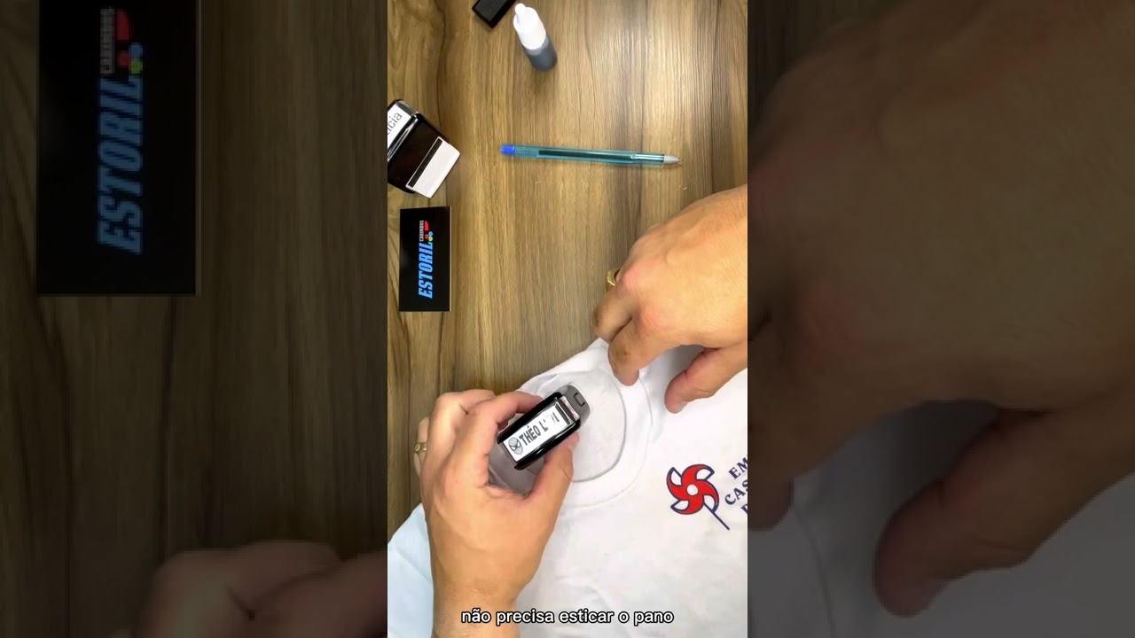 Kit Carimbo automático para Tecidos Uniformes Escolares Jalecos