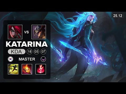 Katarina vs Twisted Fate Mid - KR Master - Patch 25.12 Season 15