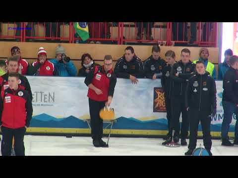 Eisstock  EM 2018, Mannschaftsspiel U19, GER : AUT