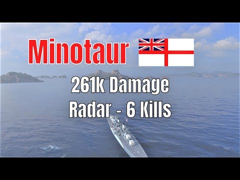 Minotaur T10 British Cruiser | Radar 6 Kills, 261k Damage | World of Warships