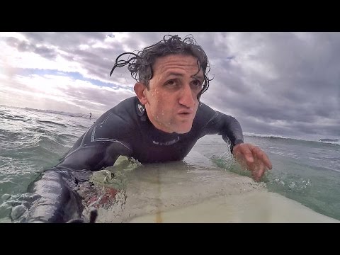 Surfing with GREAT WHITE SHARKS