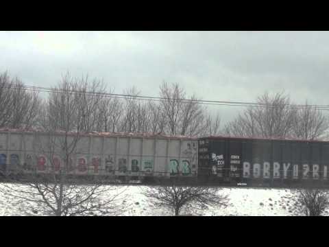 CSX Trash Train Westbound on Elevated Tracks