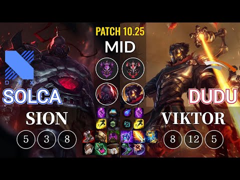 DRX SOLCA Sion vs HLE DuDu Viktor Mid - KR Patch 10.25