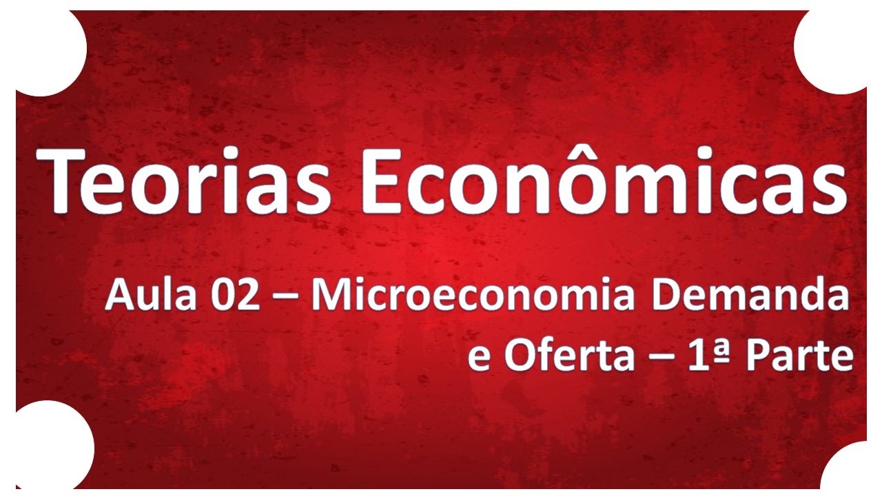 Teorias Econômicas | Aula 02 Microeconomia Demanda e Oferta 1ª Parte | Professor Ricardo Pinheiro