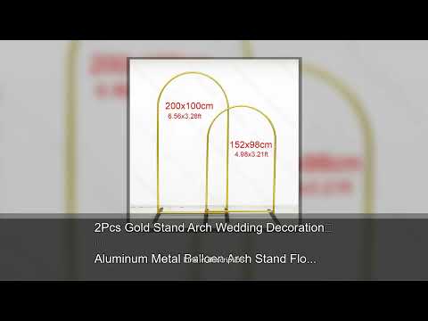 2Pcs Gold Stand Arch Wedding Decoration Aluminum Metal Balloon Arch Stand Flower Frame for Birt