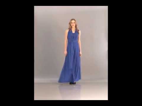 Von Vonni Long Transformer Dress in Cobalt