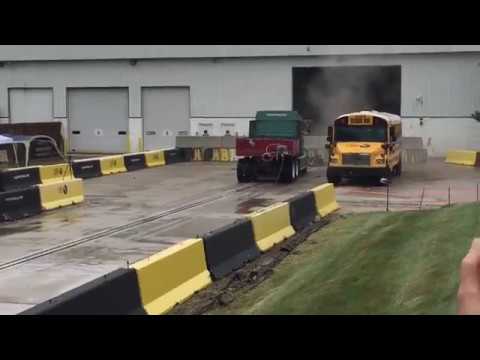 Truck vs. School Bus Side-Impact Collision