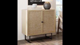 Nathan James Kova Accent Sideboard Storage Cabinet Review | Best Light Oak Cane Storage Cabinet 2025