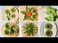 How to make Cucumber Flowers, Carving Garnish, Food Arrangement & Food Decoration, Food art 🥒💚