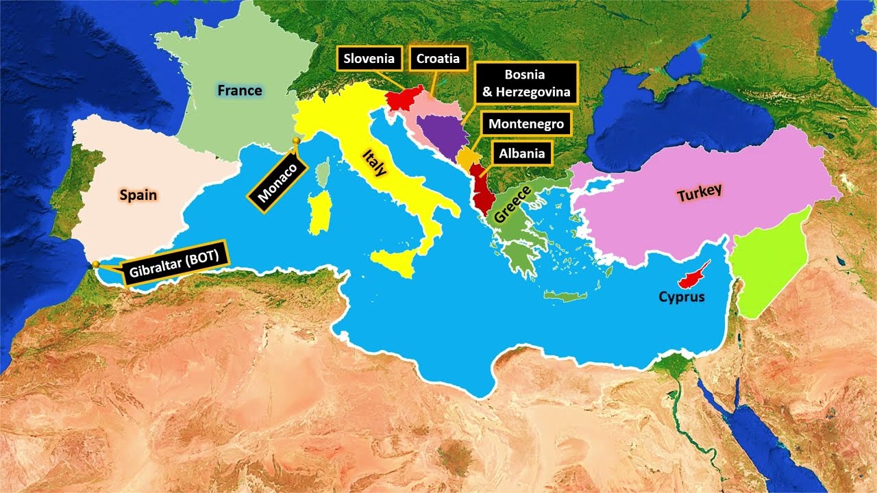 Countries Surrounding Mediterranean Sea