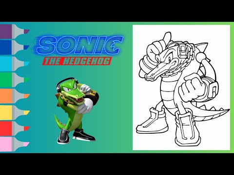 Sonic the Hedgehog Coloring Book Page | Vector the Crocodile | Blackryst - Trust Me [NCS Release]