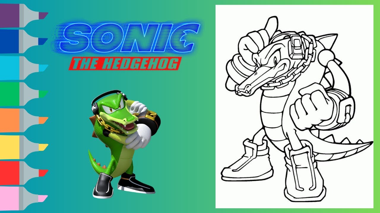 Sonic the Hedgehog Coloring Book Page | Vector the Crocodile | Blackryst - Trust Me [NCS Release]