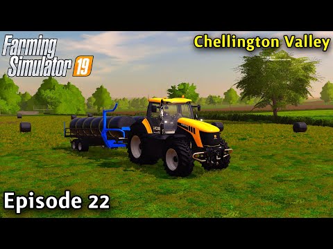 FS19 Timelapse - Chellington Valley Seasons Yr2 Ep 22 COLLECTING THE SILAGE BALES