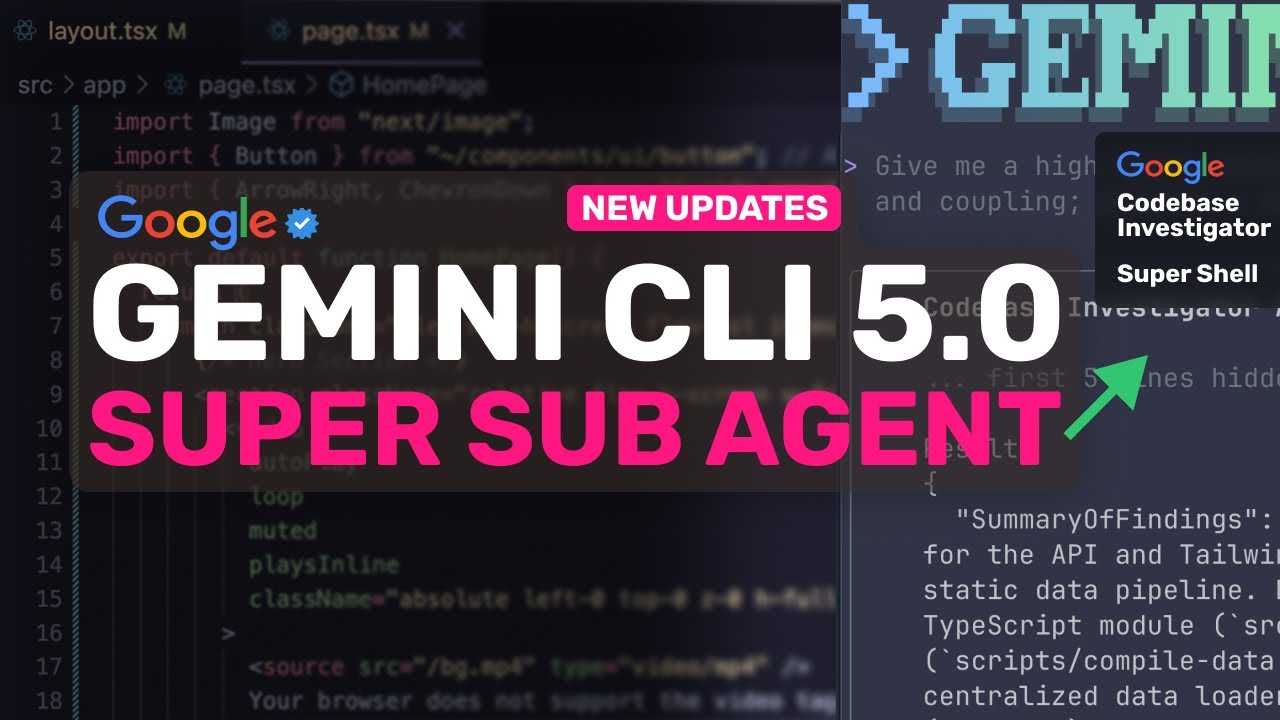 Gemini CLI 5.0 (New Upgrades): Get Ready for Gemini 3! New Code Sub-Agents, Shell Options!